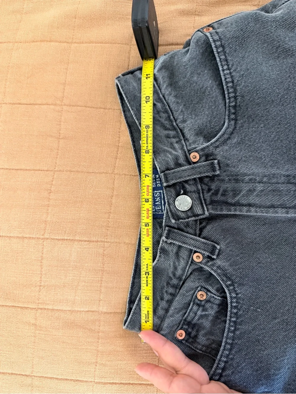 Old Navy Vintage Washed Black High-Waist Denim Shorts - Picture 7 of 8